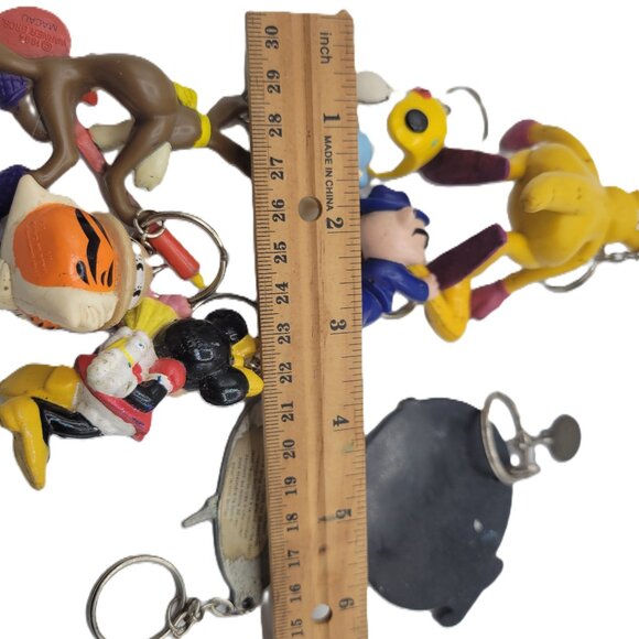 8 Funny Cartoon Key Chains  Metal & Vinyl Bright Colors Collectible - Picture 14 of 15